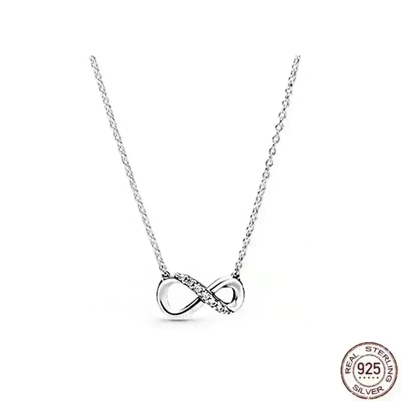 Heißer Verkauf 925er Sterlingsilber klassische quadratische herzförmige Schleife Halskette exquisite Luxus Damen Charm Schmuck Festival Geschenke