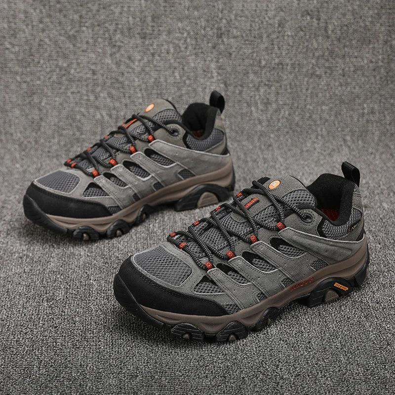 HIKEUP Turnschuhe für Männer Wanderschuhe Leder Trekking Stiefel Frauen Camping Jagd Herren Berg Taktische Stiefeletten Laufen Sneaker