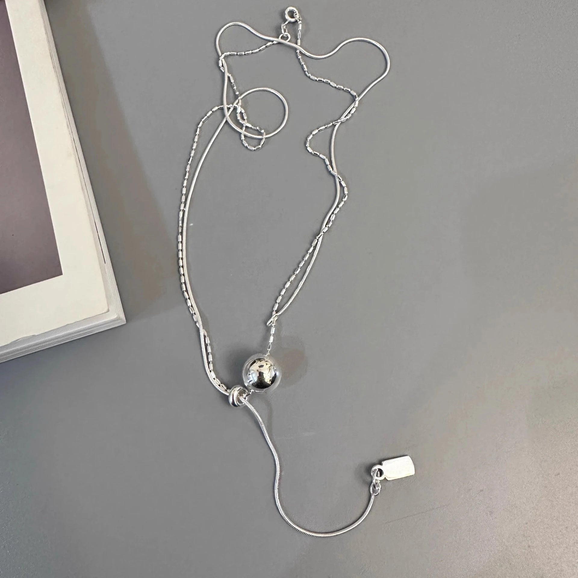 Halskette aus 925er-Sterlingsilber, schwarze Perlen, quadratisch, unregelmäßig, Punk, geometrisch, für Frauen und Mädchen, Schmuck, Geschenk, Dropshipping, Großhandel