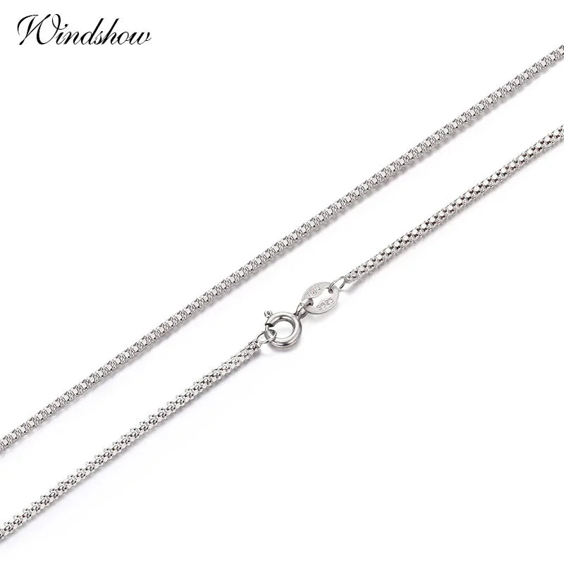 14 "-32" 35-90cm 1,3mm dünn Sterling Silber Mais Kette Halskette Frauen Halsreif Männer Schmuck Colar Collier Collares Mujer Kolye