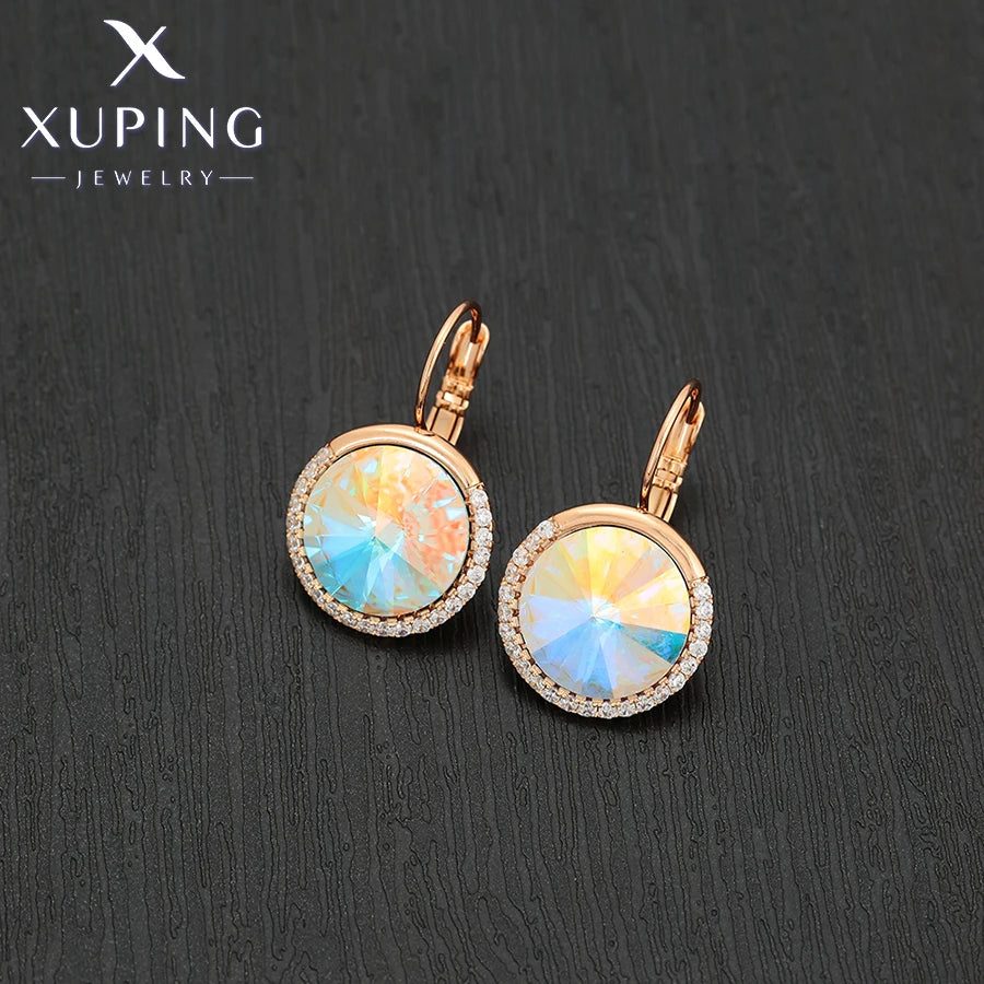 Xuping Jewelry Store Neuankömmling Kupferlegierung Charm vergoldet schöne Kristallohrringe für Frauen Mädchen Schmuck Geburtstagsfeier