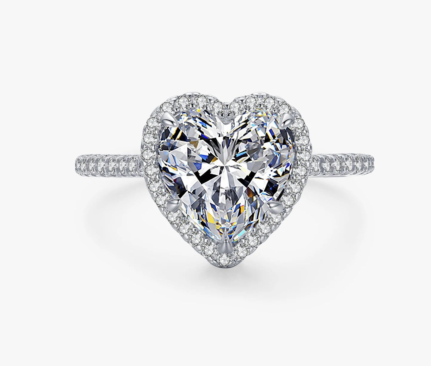 925 Sterling Silber Herz‑Zirkon Ring – romantischer Statement‑Schmuck