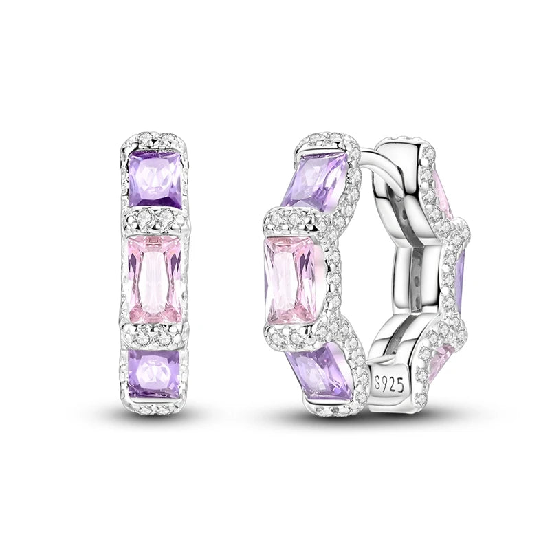 2025 neue 925 Sterling Silber Creolen Blumen Zirkon Tropfen Ohrringe Stud Für Frau Feine Geburtstag Hochzeit Schmuck Geschenke