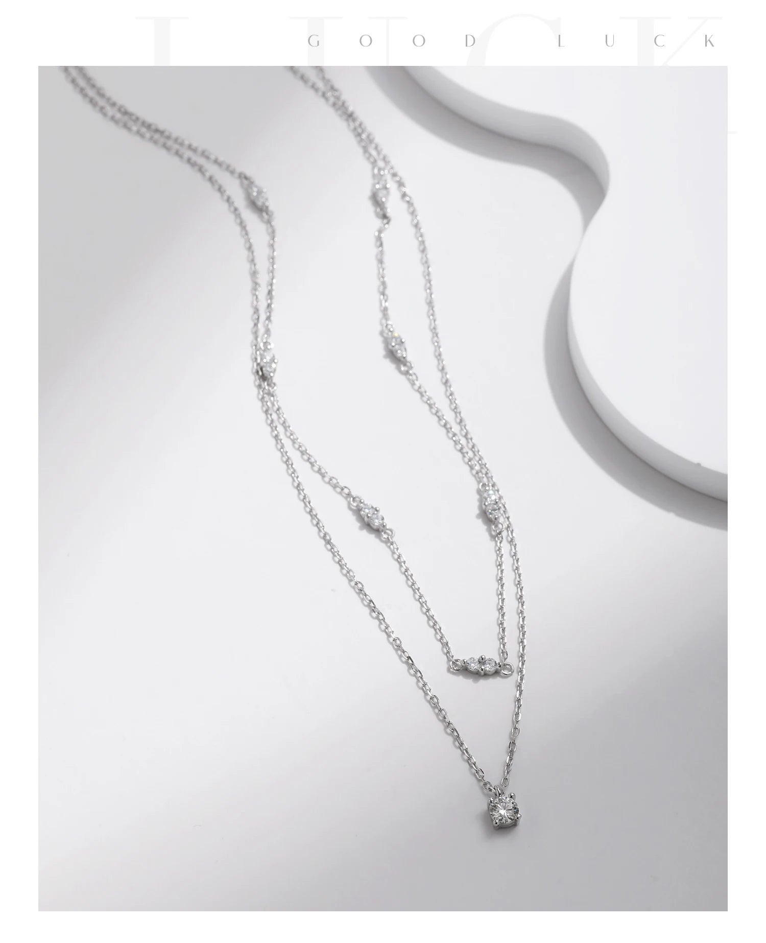 MODIAN Moissanit D Farbe Doppelschicht Anhänger Halskette 925 Sterling Silber Runde Stilvolle Choker Halskette Für Frauen Schmuck