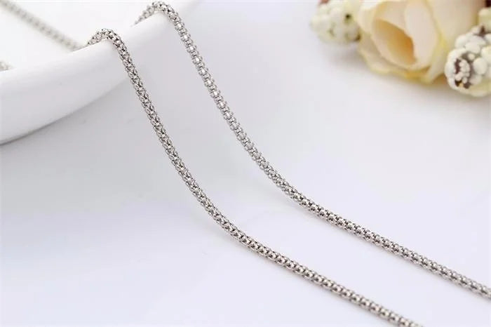 14 "-32" 35-90cm 1,3mm dünn Sterling Silber Mais Kette Halskette Frauen Halsreif Männer Schmuck Colar Collier Collares Mujer Kolye