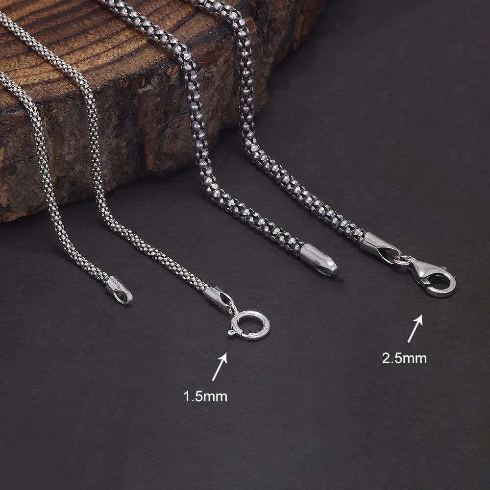 S925 Silber Popcorn-Halskette-unisex