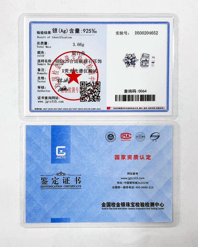 Piercingfreie magnetische Ohrstecker mit sechs Krallen, 1 Karat Moissanit-Ohrringe für Damen und Herren, Original-Schmuck aus 925er Sterlingsilber