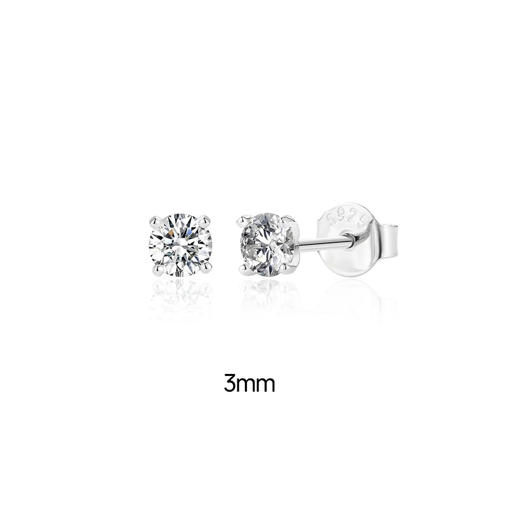 CANNER 0,5-1,2 Karat D Farbe Moissanit Ohrstecker Ohrringe für Frauen 925 Sterling Silber Funkelnder Piercing Ohrring Edlen Schmuck