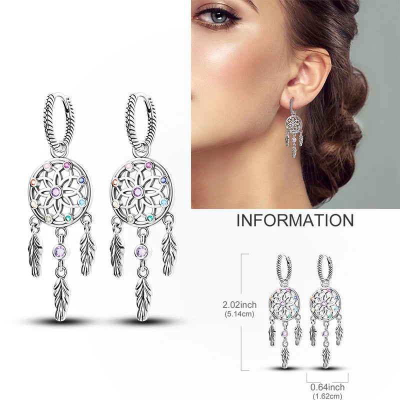 Creolen aus 925er-Sterlingsilber, Mond, Sonne, Original-Ohrring, Anhänger, Zirkon, Herzform, Stern-Ohrring, für Frauen und Mädchen, zur Herstellung von Schmuck