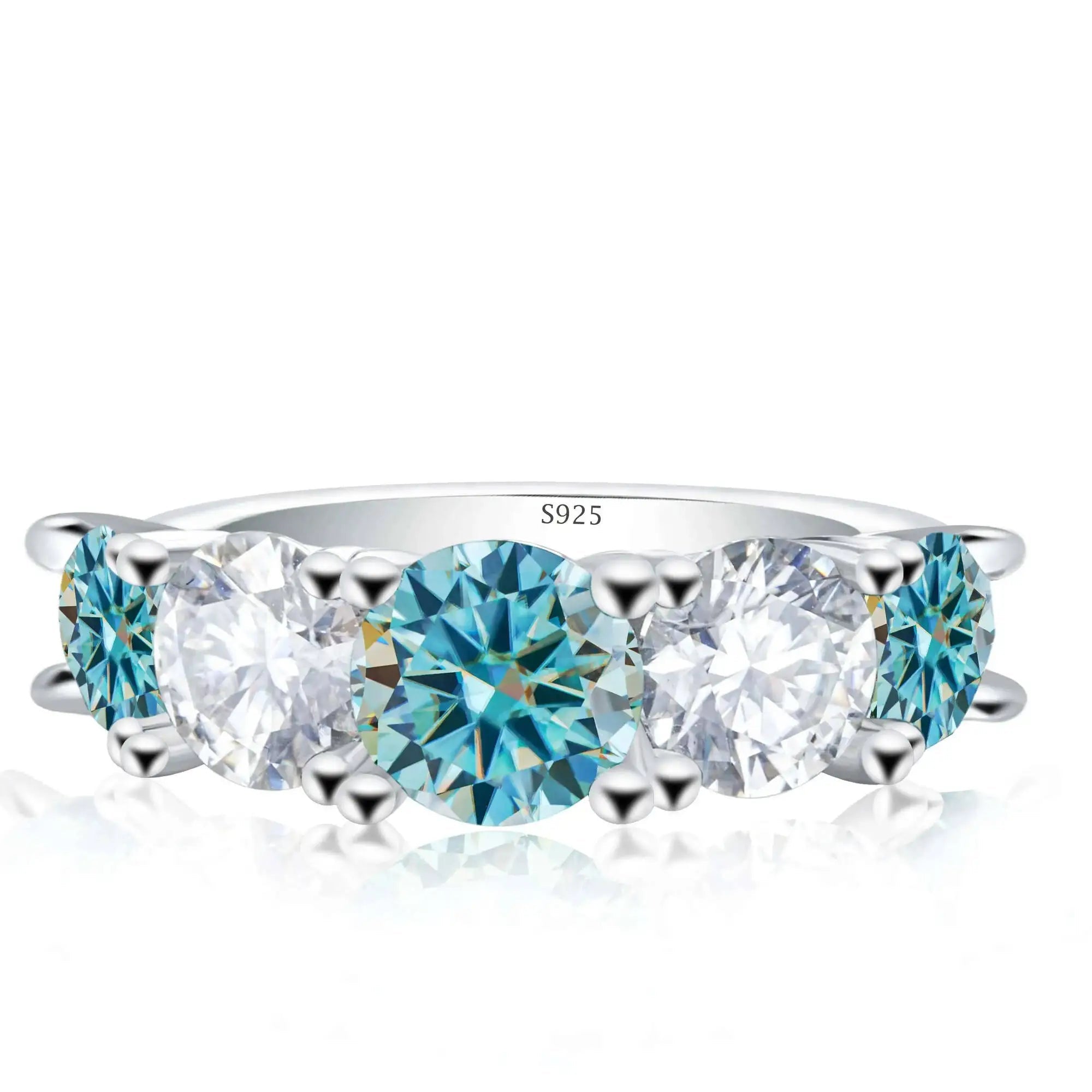 Luxus Moissanit-Ring Damen – 925er Silber