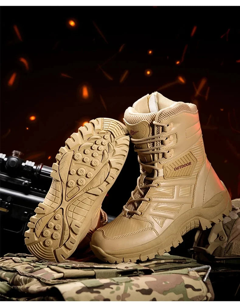 Hochwertige Leder-Combat-Stiefel für Männer