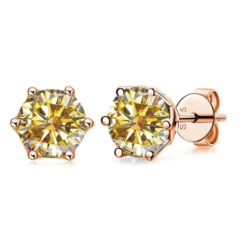 Joyce Kelly GRA-zertifizierte 0,5/1/2 CT Moissanit-Ohrringe für Damen, rosévergoldeter Sterlingsilber-925-Schmuck, heißer Verkauf, Ohrstecker