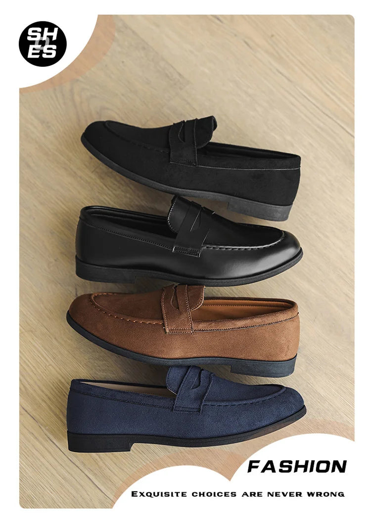 Herbst Wildleder Loafer Mann Große Größe 45 Komfort Slip-on Casual Schuhe Männer Wohnungen Retro Braun Mokassins Für Männer zapatos de hombre
