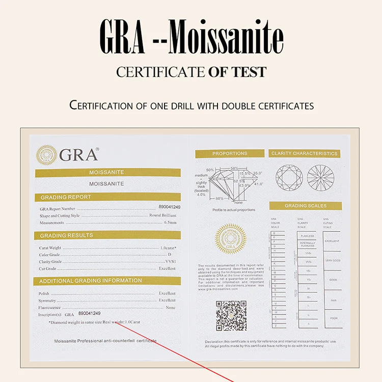 BAMOER 4-Zinken-Moissanit-Ohrringe für Damen, massives 925er-Sterlingsilber, 2 CT VVS1, Labordiamant, funkelnder klassischer Hochzeitsschmuck