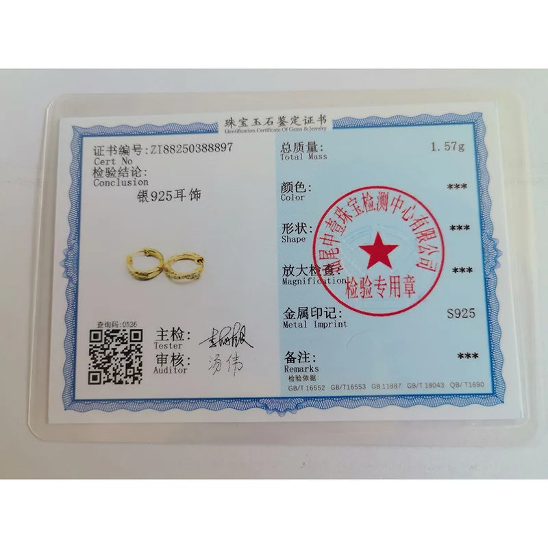 INZATT Echt 925 Sterling Silber Zirkon Kreuz 18 Karat Gold Creolen für Frauen OL Geometrische Edlen Schmuck Minimalistischen Zubehör