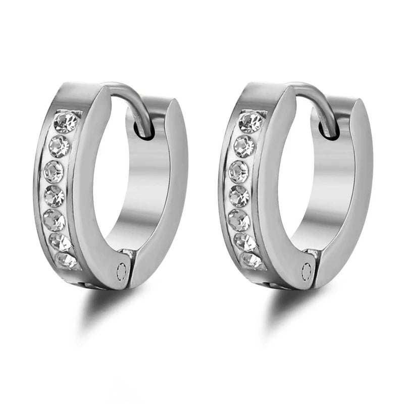 Edelstahl – Schwarz- Huggie-Ohrringe Unisex