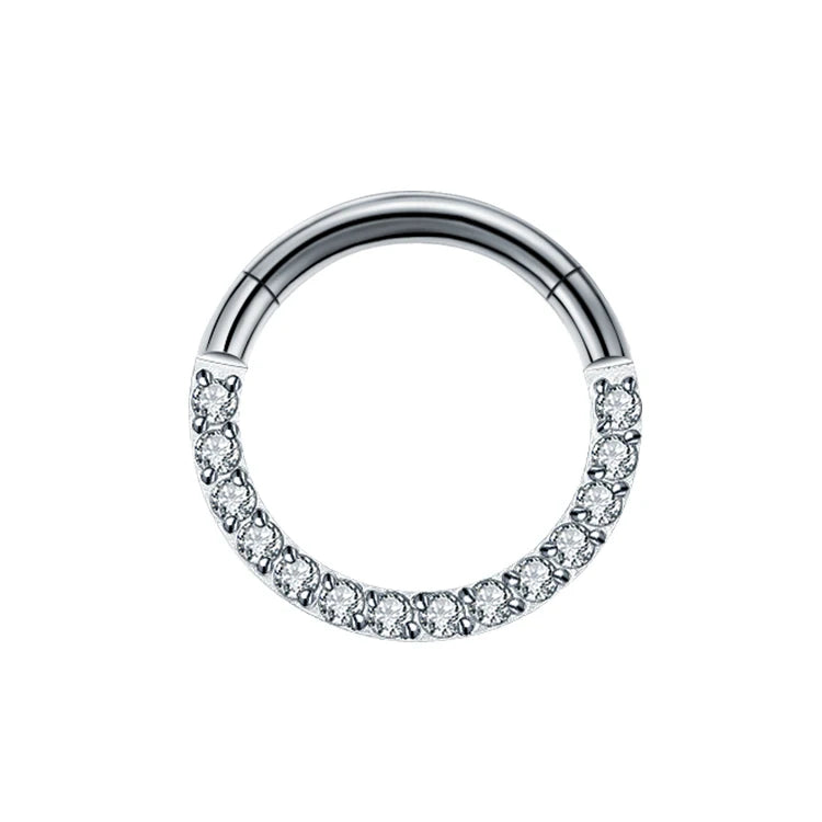 ASTM F136 Titan Antiallergisch Septum Piercing Nasenring Tragus Knorpel Ohrring Lip Stud Zirkon Clicker Hoop Körperschmuck 16G