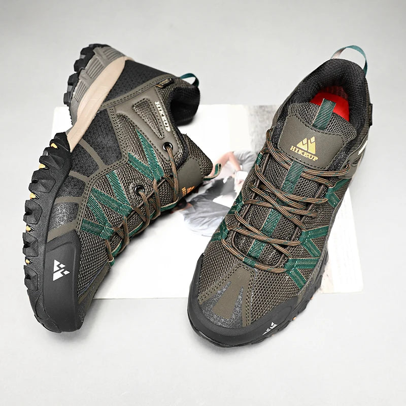 HIKEUP Atmungsaktive Dämpfung Rutschfeste Turnschuhe Herren Wanderschuhe Laufen Trekking Turnschuhe Outdoor Bergsportschuhe für Männer