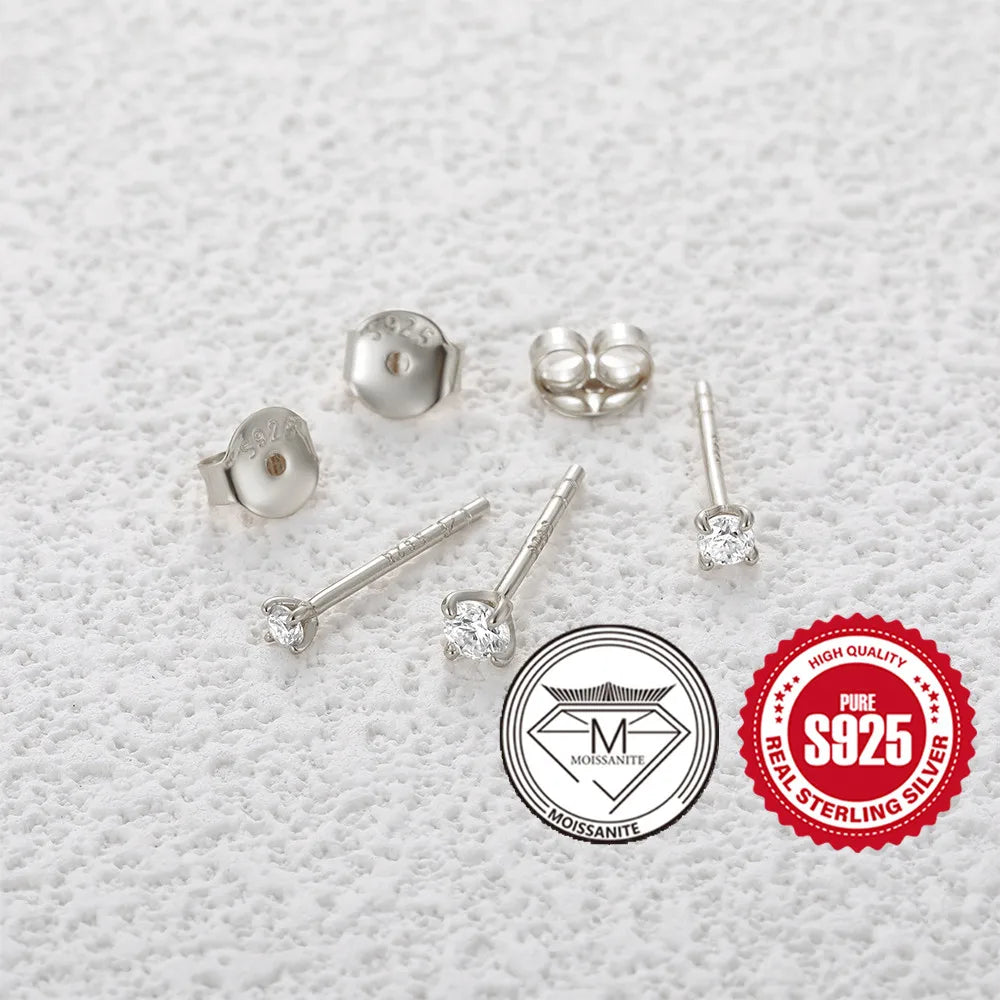 CANNER 0,5-1,2 Karat D Farbe Moissanit Ohrstecker Ohrringe für Frauen 925 Sterling Silber Funkelnder Piercing Ohrring Edlen Schmuck