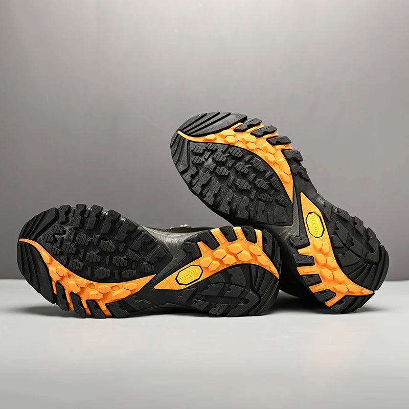 HIKEUP High-Top Männer Wanderschuhe Winter Outdoor Schuhe Schnüren Rutschfeste Sport Casual Trekking Stiefel Mann Wildleder warme Schuhe