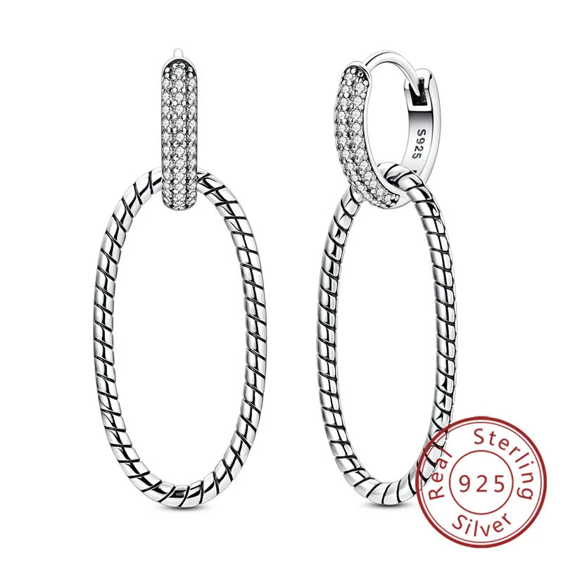 Damen-Ohrringe, 925er-Sterlingsilber, Creolen, Herz, Zirkon, Stern-Tropfenohrringe für Damen, Mode, Party, Geburtstag, Schmuck, Geschenke