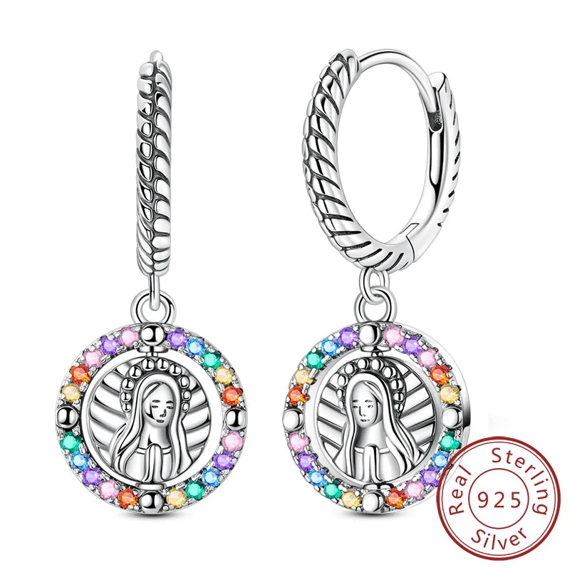 Creolen Neue Original 925 Sterling Silber Süße Herz Bogen Runde Zirkon Ohrstecker Für Frauen Mädchen Edlen Schmuck