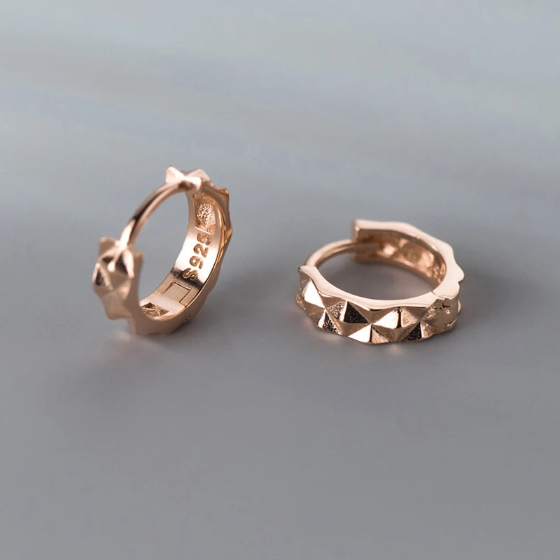 INZATT INS Heißer Echt 925 Sterling Silber Geometrische Hoop Ohrringe Für Mode Frauen Punk Edlen Schmuck 18 karat Gold zubehör