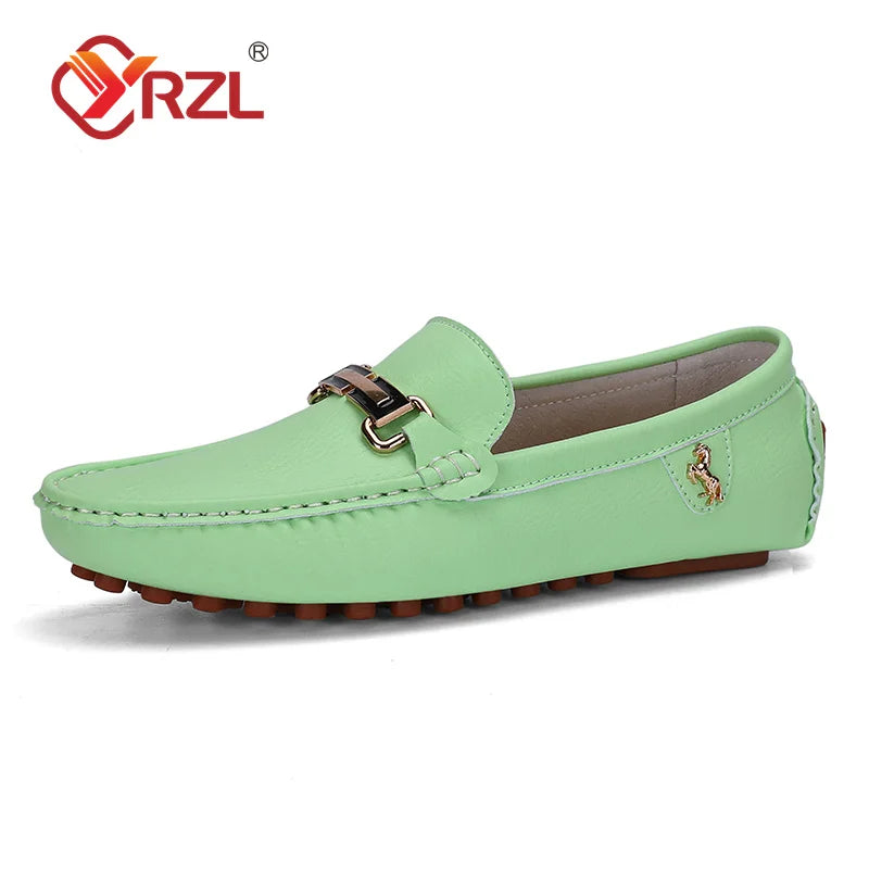 YRZL Loafer Herren Handgefertigte PU-Leder Loafer Casual Driving Flats Slip-on-Schuhe Luxuriöse bequeme Mokassins Weiße Loafer Schuhe Herren