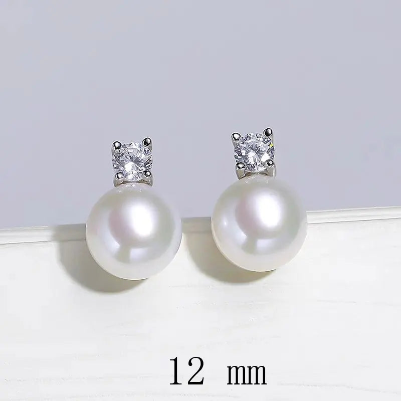 Senlissi-Neue Mode Lofty 8-12mm Süßwasser Perle Stud 18k Ohrringe für Frauen S925 Sterling Silber schmuck Freundin Geschenke