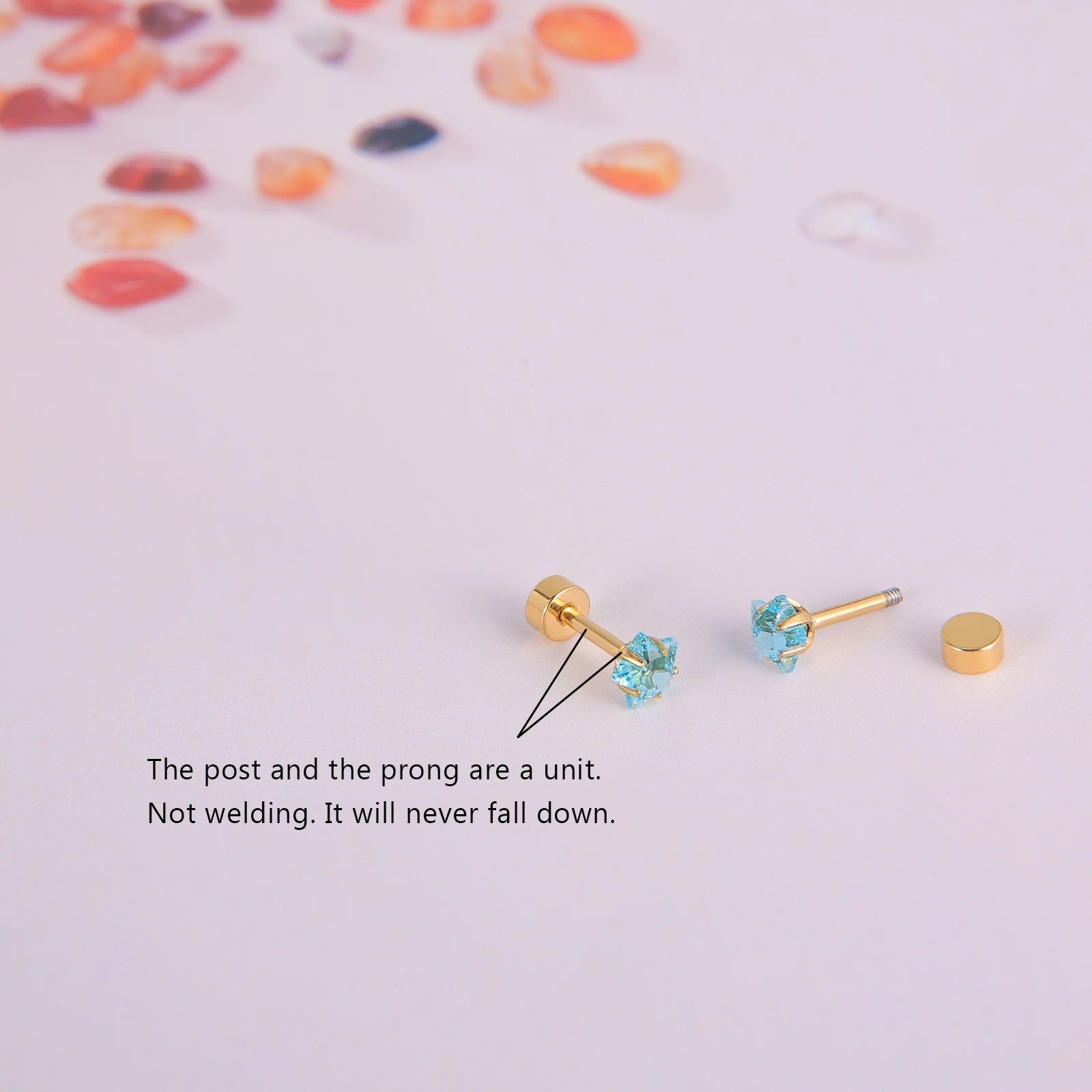 12-teiliges Ohrstecker-Set aus chirurgischem Edelstahl mit Knorpel-Helix-Ohrstecker, flache Rückseite, Schraubstern-CZ-Brithstone-Ohrringe für Frauen und Mädchen