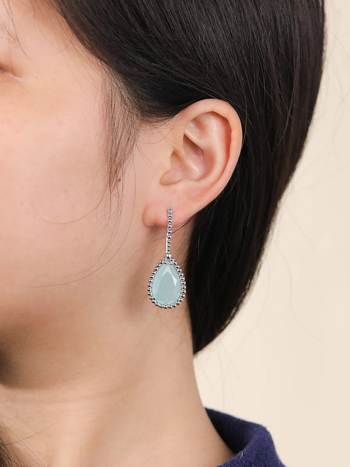 APIR Perlmutt-Wassertropfen-Ohrringe, böhmischer Stil, Damen-Ohrringe, Chalcedon/Granat, baumelnde Ohrringe, täglicher niedrigster Preis