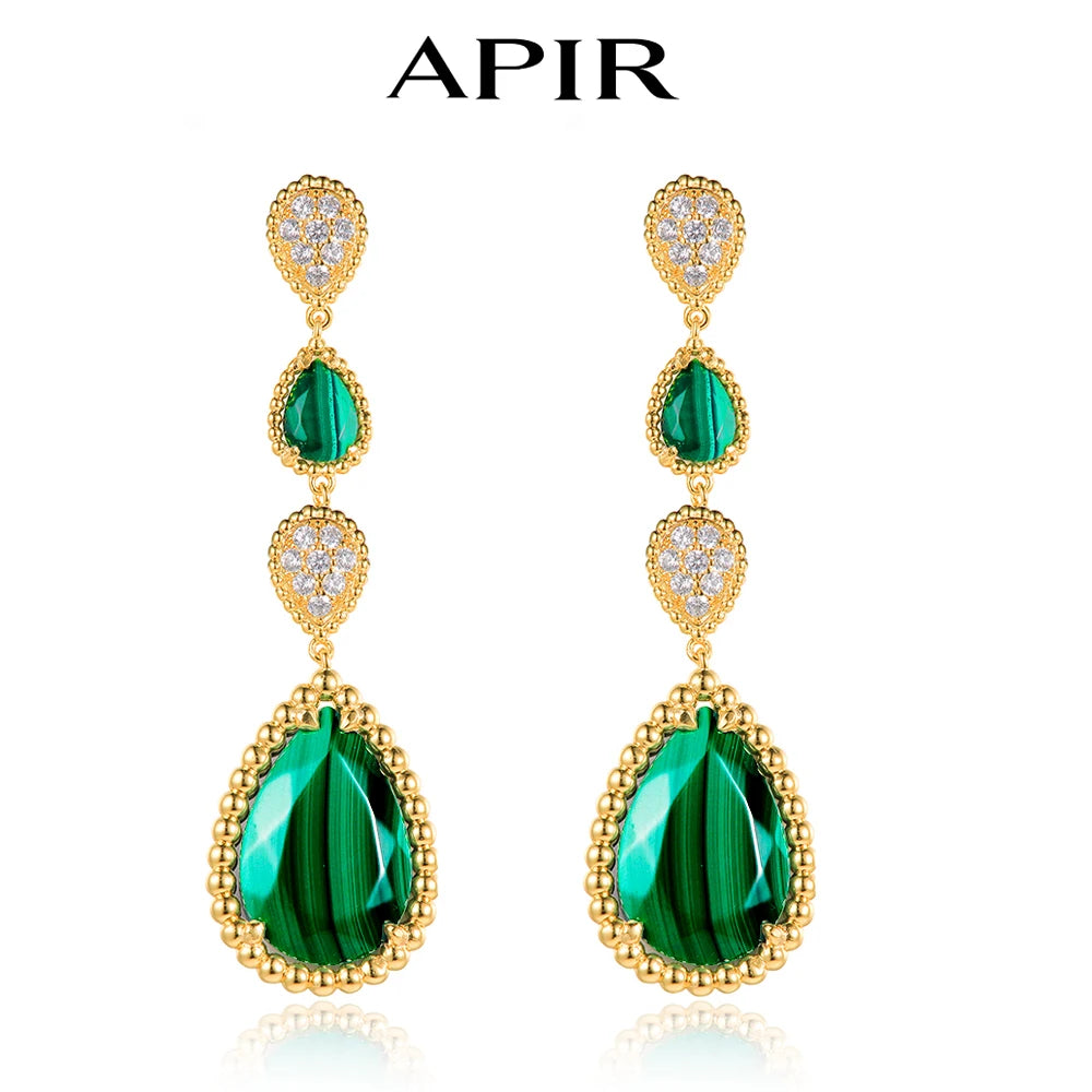 APIR Perlmutt-Wassertropfen-Ohrringe, böhmischer Stil, Damen-Ohrringe, Chalcedon/Granat, baumelnde Ohrringe, täglicher niedrigster Preis