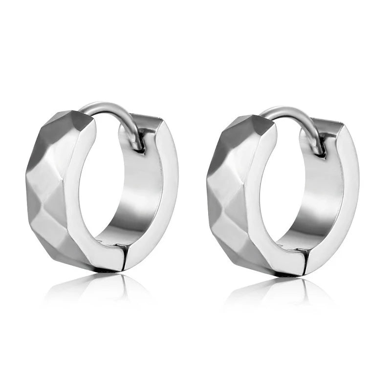 Edelstahl – Schwarz- Huggie-Ohrringe Unisex