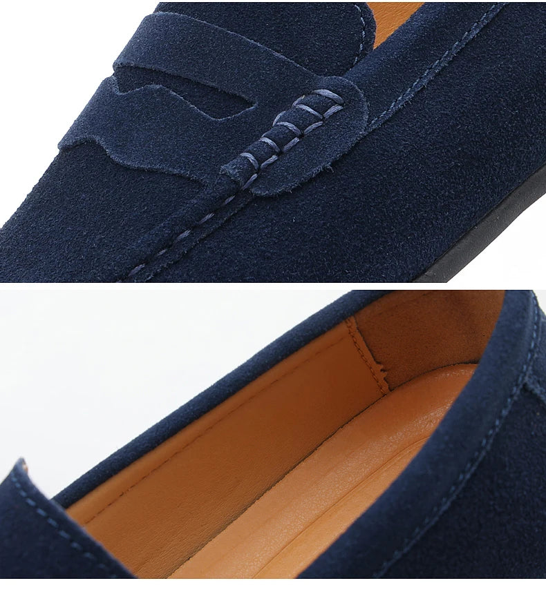 Männer Casual Schuhe Mode Männer Schuhe Handgemachte Wildleder Echtes Leder Herren Loafer Mokassins Slip Auf männer Wohnungen Männlich Fahren Schuhe