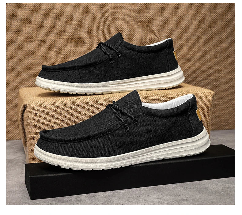 2025 neue männer Turnschuhe Sommer Atmungsaktive Männer Laufschuhe Stoff Licht Keine-Rutsch Komfortable Outdoor Walking Schuhe Loafer