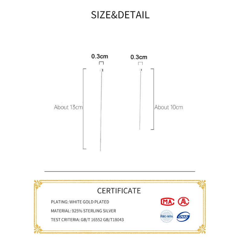 INZATT Echt 925 Sterling Silber Perle Quadrat Lange Kette Quaste Drop Ohrringe Für Frauen Klassischen Feinen Schmuck Geometrische Zubehör