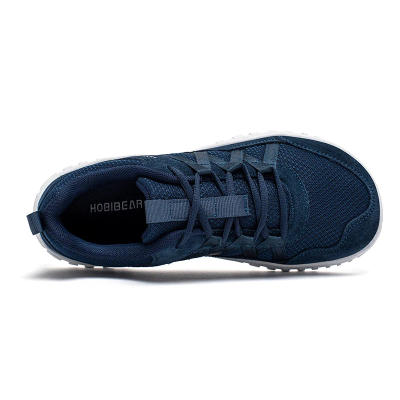 HOBIBEAR Unisex-Sneaker mit breiter Zehenpartie, atmungsaktive Mesh-Wanderschuhe, rutschfeste Schnür-Sneaker