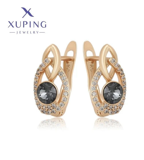 Xuping Jewelry Store Neuankömmling Kupferlegierung Charm vergoldet schöne Kristallohrringe für Frauen Mädchen Schmuck Geburtstagsfeier