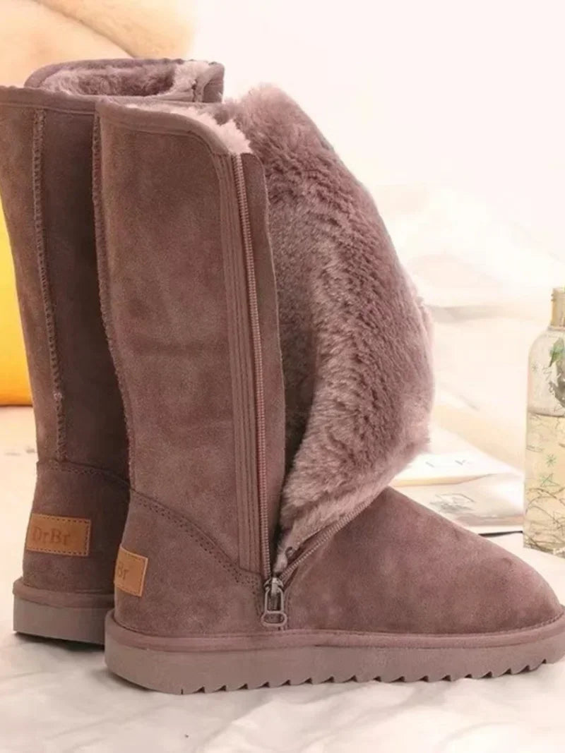 Damen Winter-Schneestiefel aus echtem Leder