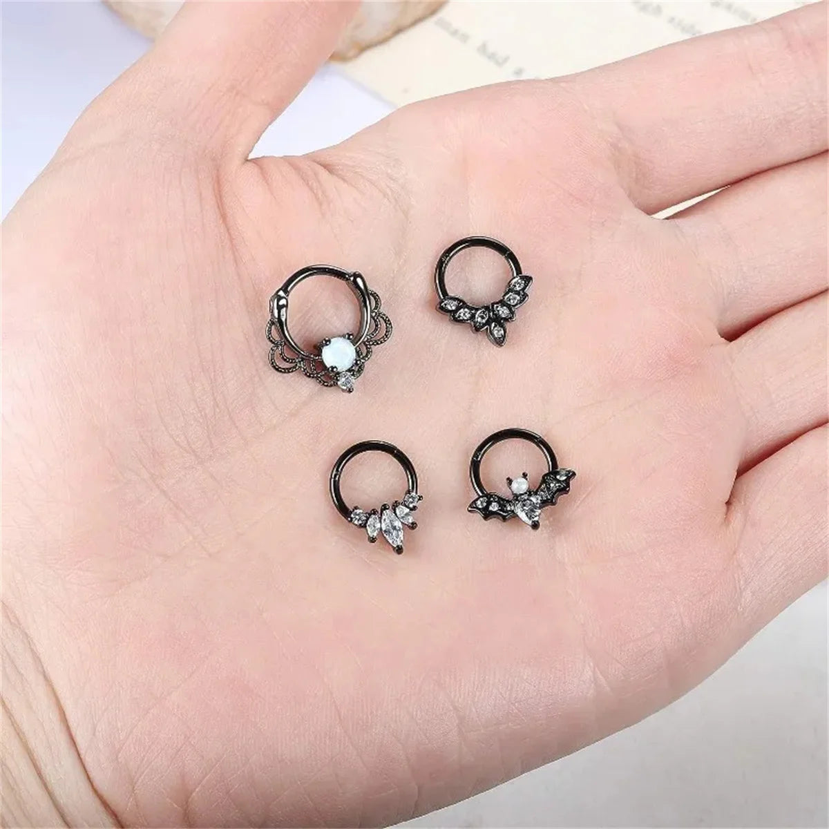 4 Stück 16G Edelstahl Septum Clicker