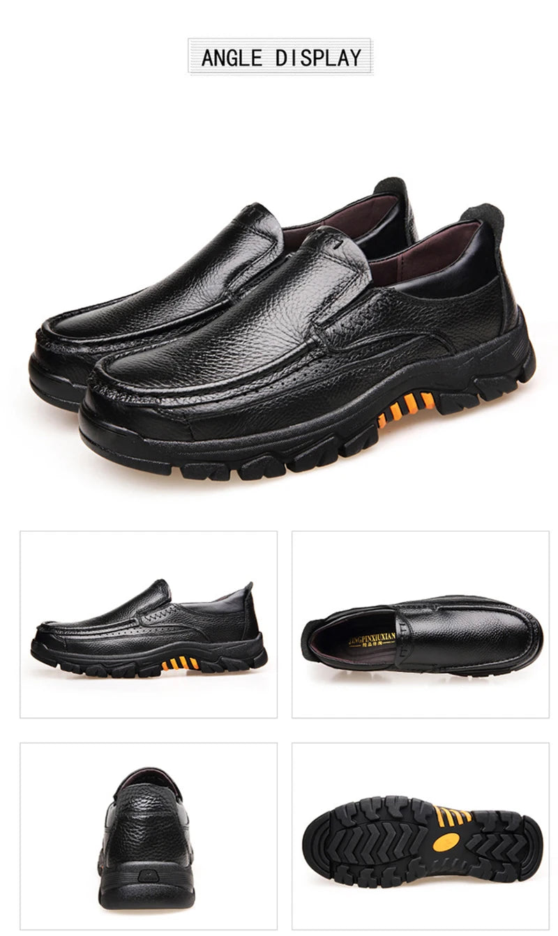 100% echtes Leder Schuhe Männer Müßiggänger Weiche Rindsleder Herren Casual Schuhe Marke Männliche Schuhe Schwarz Braun Slip-on Dicke sohle