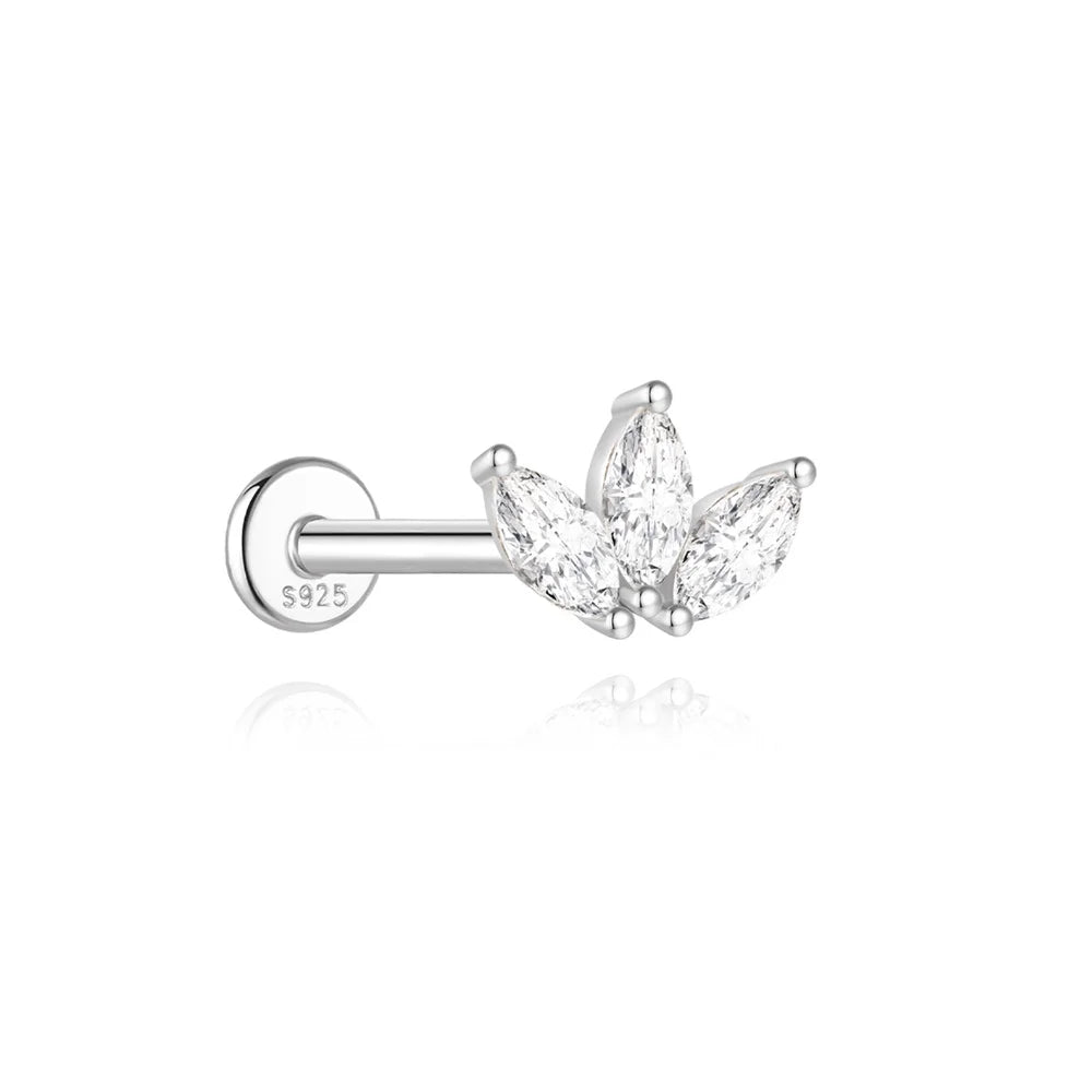 Aide Moissanit-Diamant-Ohrstecker für Damen, originales 925er-Sterlingsilber, Schraubverschluss, Damen-Moissanit-Ohrring mit flacher Rückseite, Juwel
