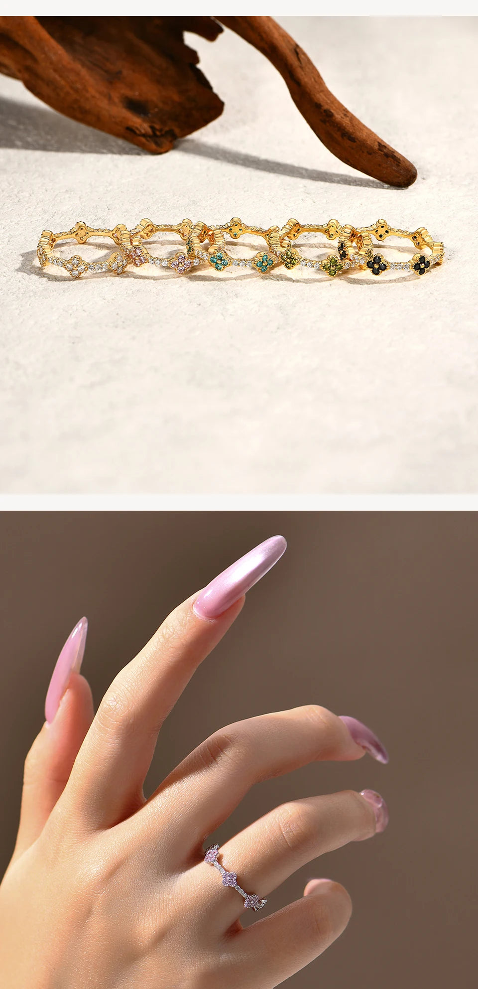 ATTAGEMS Eternity DVVS1 Moissanit-Ring für Damen, 100 % echtes 925er-Sterlingsilber, vergoldet, Hochzeit, Party, Charm, edler Schmuck, neu