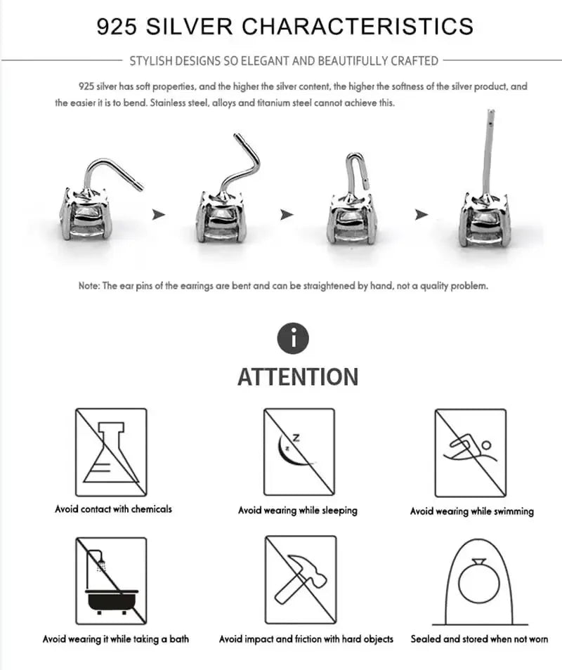 100 % echtes Sterlingsilber S925 Moissanit Ohrringe Ohrstecker mit 2 Zertifikaten D VVS1 Pass Diamant Teststift für Frauen Männer Schmuck