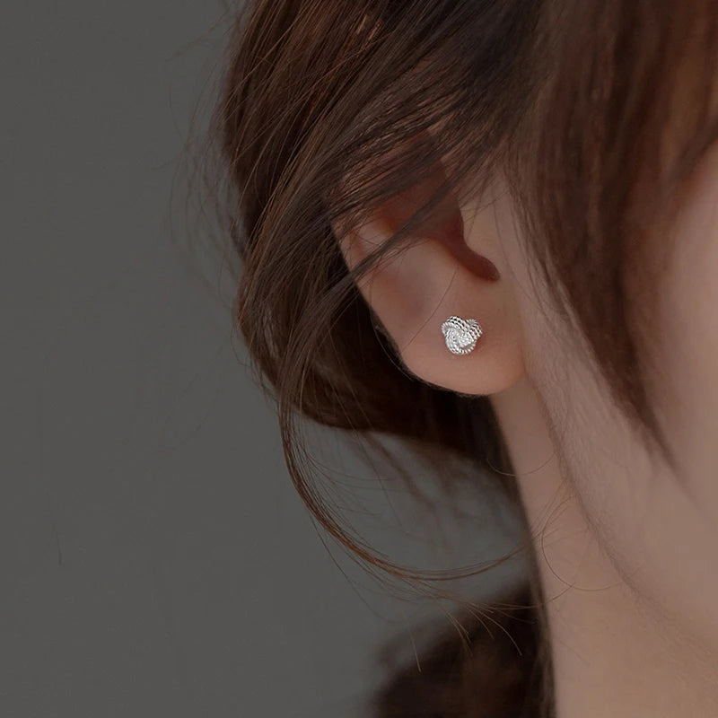 INZATT Ohrstecker aus echtem 925er-Sterlingsilber, 4/6 mm, Wolle, Kugelumlaufspindel, Perlen, für Damen, Party, klassisch, minimalistisch, edler Schmuck