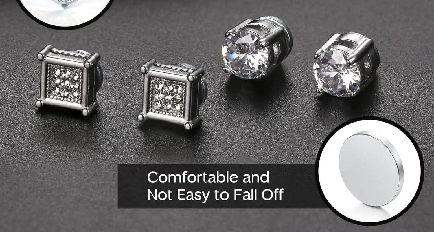 Magnetische CZ Ohrstecker Frauen Männer
