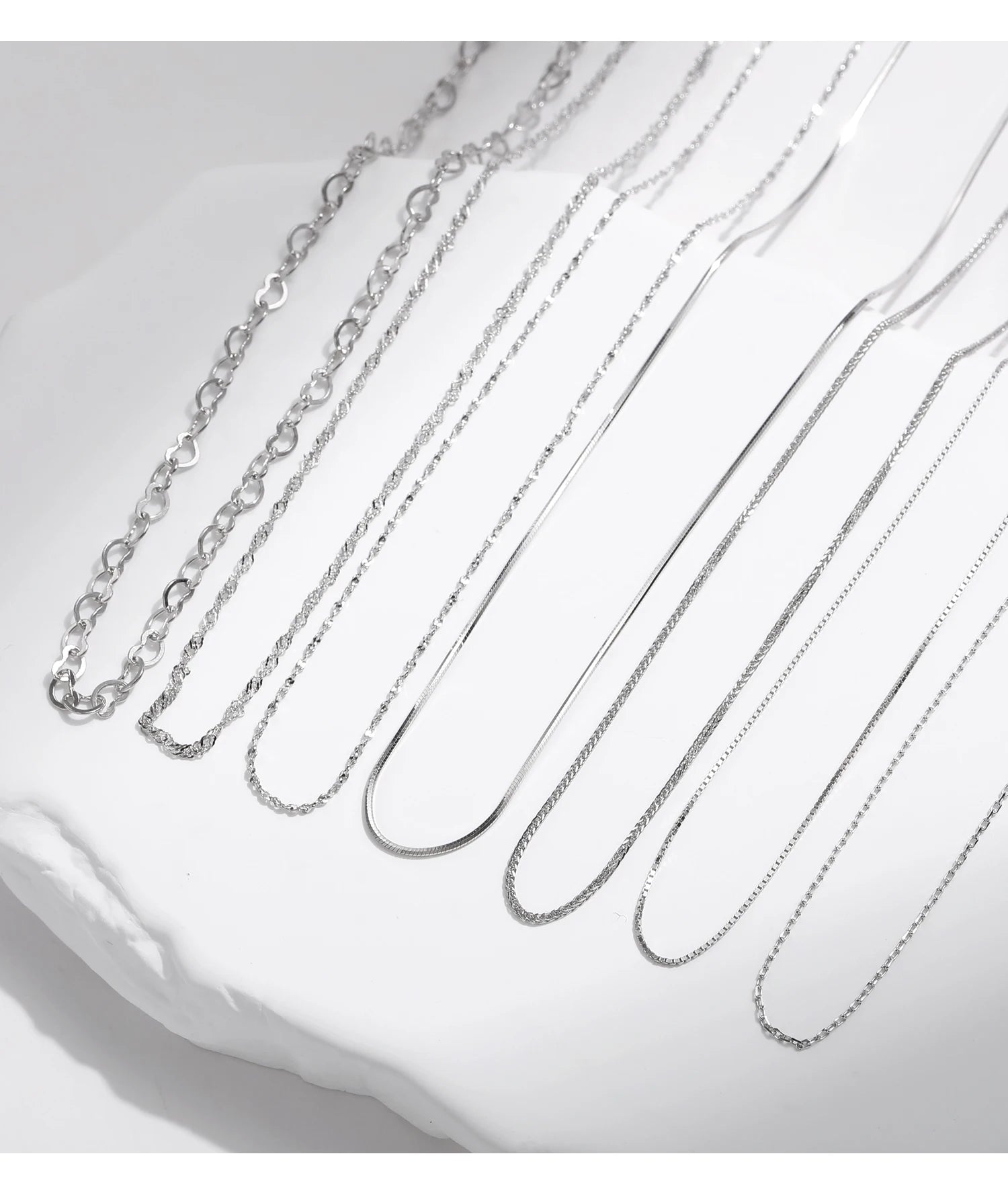 Modian 7 Stil klassische Basic-Kette 925 Sterling Silber Karabinerverschluss verstellbar 40 + 5 cm Halskette edler Schmuck für Frauen schönes Geschenk