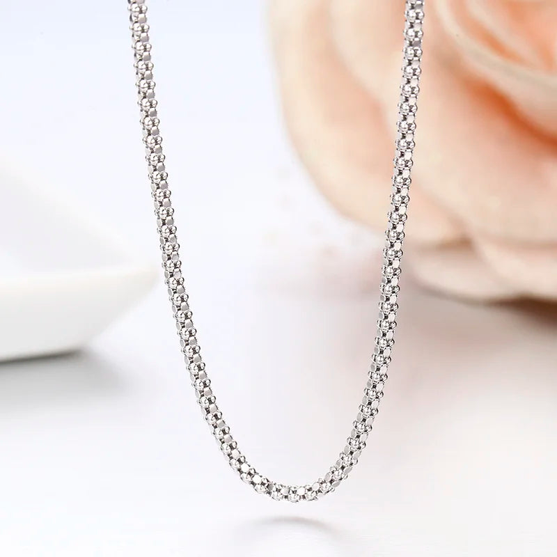 14 "-32" 35-90cm 1,3mm dünn Sterling Silber Mais Kette Halskette Frauen Halsreif Männer Schmuck Colar Collier Collares Mujer Kolye
