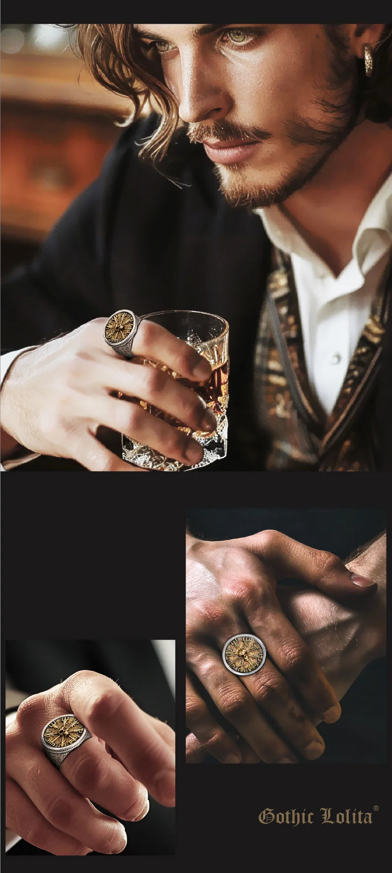 925er Silberring Wikinger-Chief Massiver Totenkopf-Ring im legendären Nordic-Style