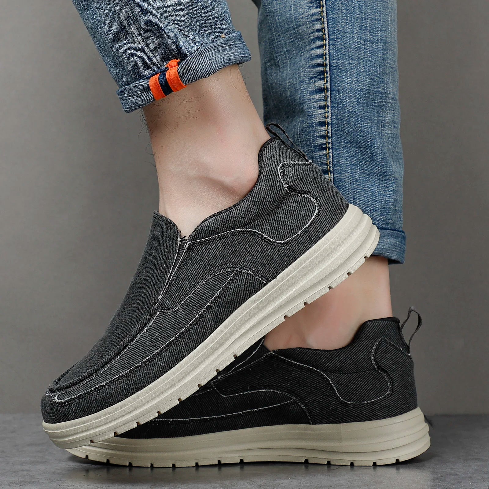 Herrenschuhe – Atmungsaktive Canvas-Slipper